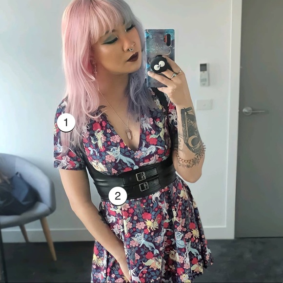 ROUTE 666 UNDERBUST CORSET BLACK NWT SIZE SMALL BLACKMILK - Picture 4 of 14